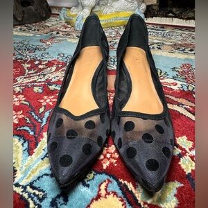 J Crew Mesh Polka Dot Kitten Heels Size 8